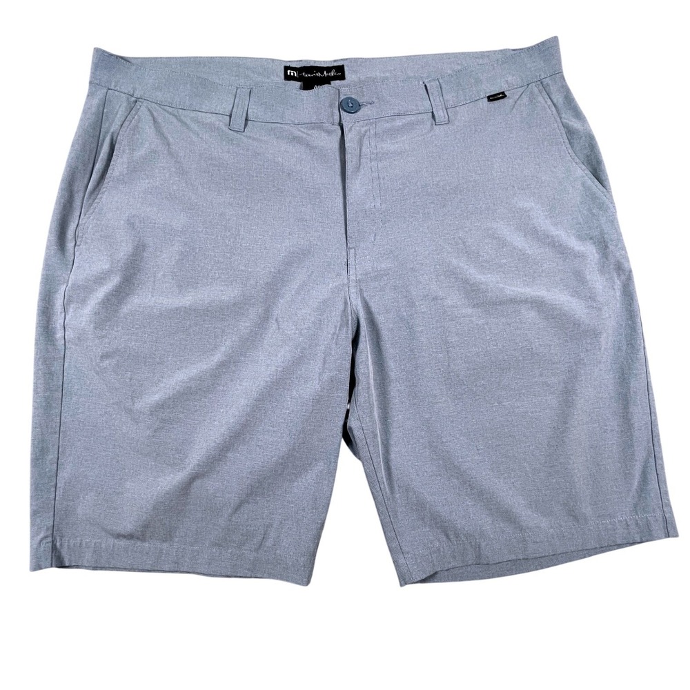 TravisMathew Shorts Mens 40 Blue Grey Heather Golf Performance Stretch